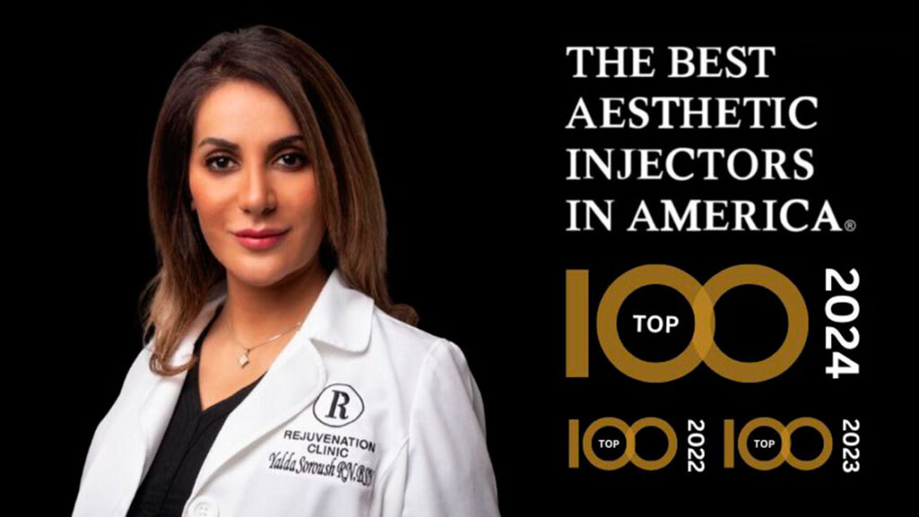 Nurse Yalda has been recognized as one of the Top 100 Best Aesthetic Injectors in America since 2022.